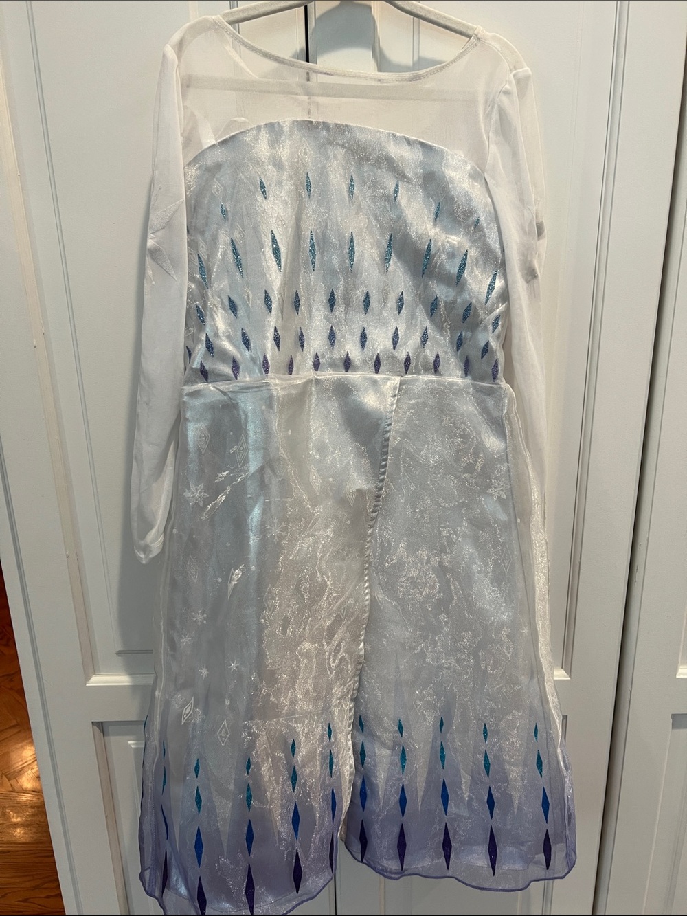 Disney Elsa Costume White and Blue Sparkle Princess Dress for Kids 4T
